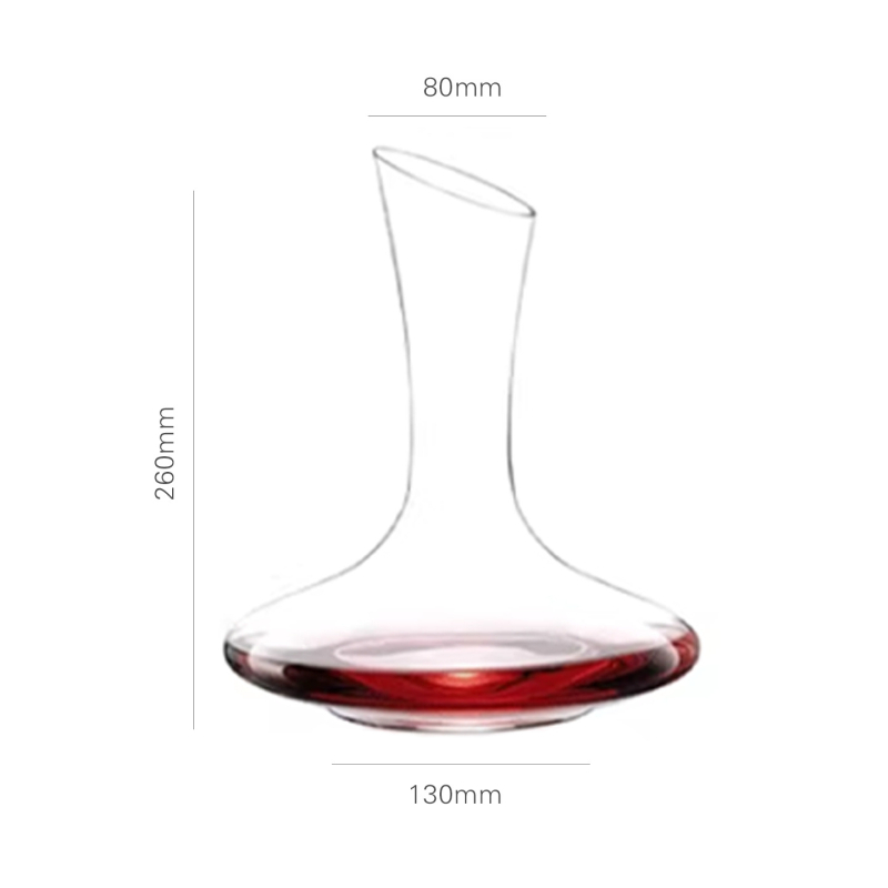 Baer decantor din cristal fără plumb, gură înclinată, fabricat manual, 1000 ml