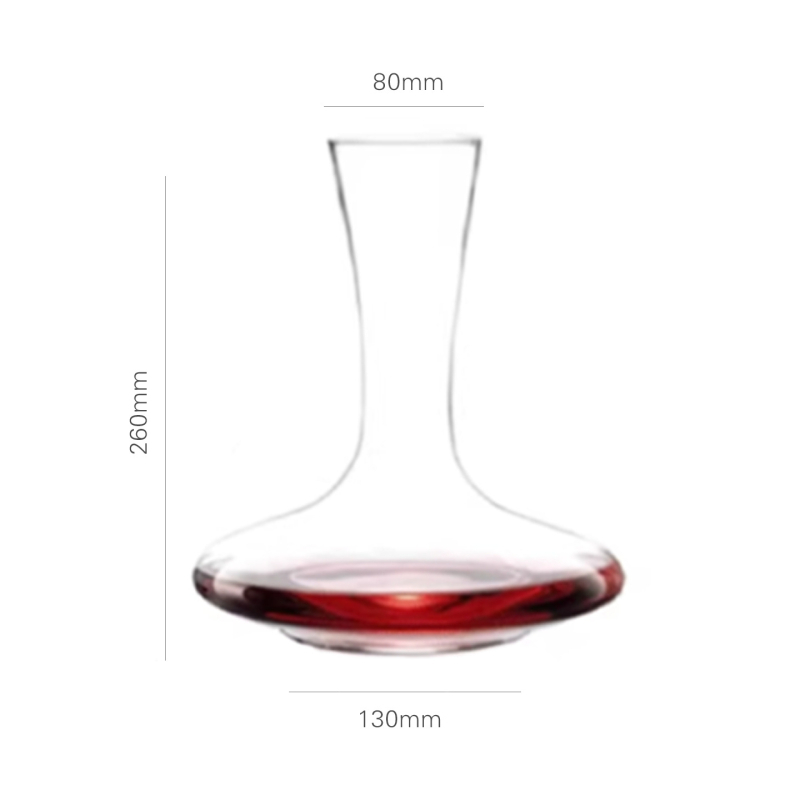Baer decantor din cristal fără plumb, gură înclinată, fabricat manual, 1000 ml