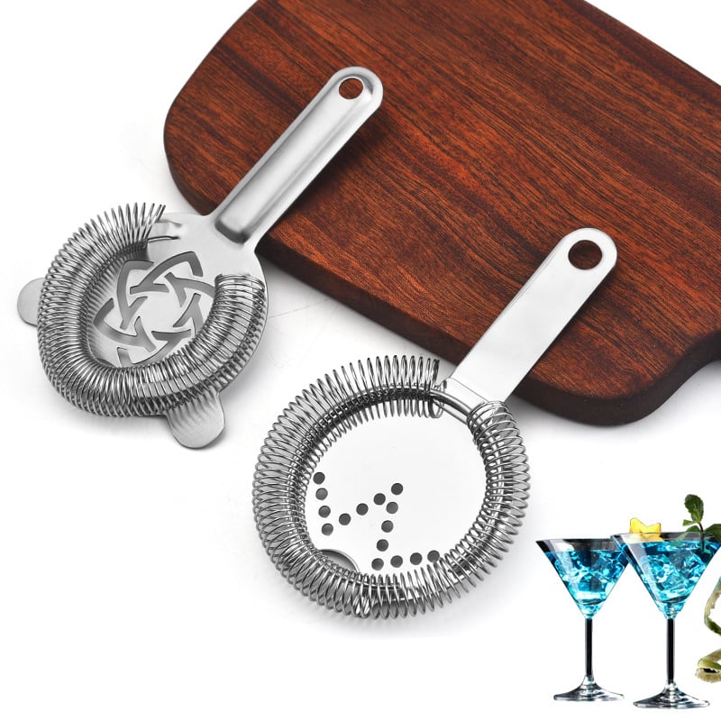 Filtru de gheață din oțel inoxidabil 304 cu găuri, pentru cocktailuri, instrument de bar