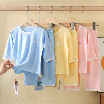 Set de pijamale pentru copii din Tencel Modal, ușor, larg, respirabil, haine de casă
