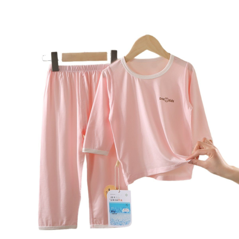 Set de pijamale pentru copii din Tencel Modal, ușor, larg, respirabil, haine de casă