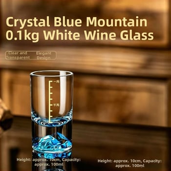 Elegantný, ľahký a luxusný pohár baijiu s nalievačom, sada krištáľového riadu, poháre na víno Blue Mountain 1-2 liang, sada na víno v čínskom štýle