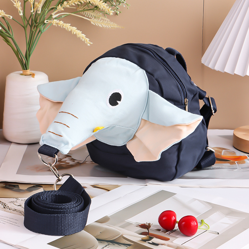 Rucsac pentru copii anti-pierdere, cu model elefant, bretea de tractiune pentru grădiniță