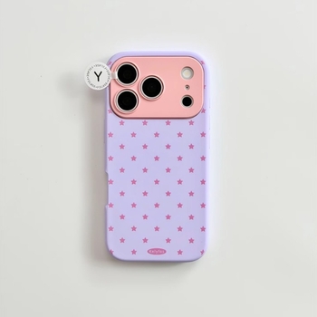 Carcasă de protecție în stil Ins, design minimalist cu blocuri de culoare și stele, acoperire completă, compatibilă cu iPhone 17 Pro Max, iPhone 16 Pro și noul model 15