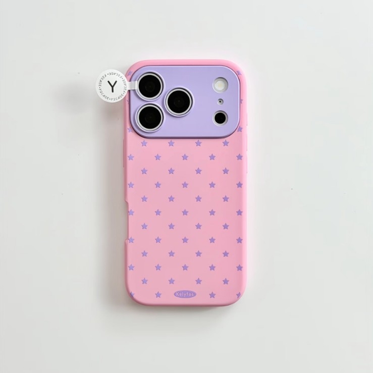 Carcasă de protecție în stil Ins, design minimalist cu blocuri de culoare și stele, acoperire completă, compatibilă cu iPhone 17 Pro Max, iPhone 16 Pro și noul model 15