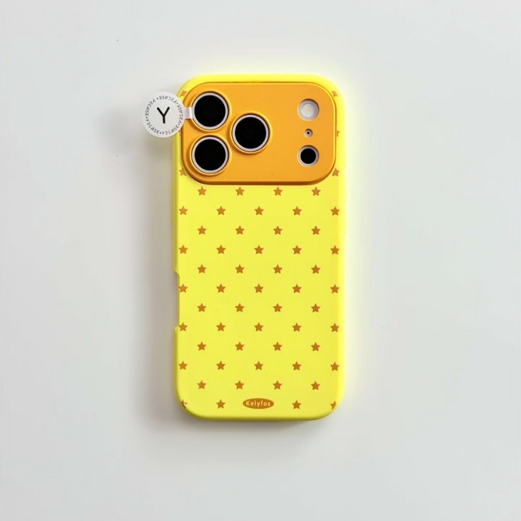 Carcasă de protecție în stil Ins, design minimalist cu blocuri de culoare și stele, acoperire completă, compatibilă cu iPhone 17 Pro Max, iPhone 16 Pro și noul model 15