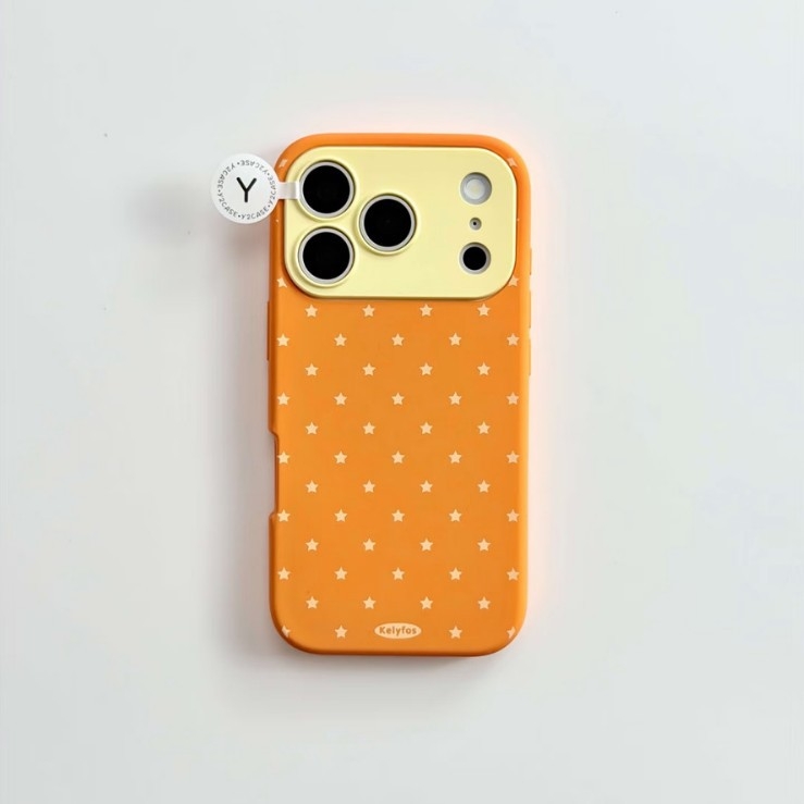 Carcasă de protecție în stil Ins, design minimalist cu blocuri de culoare și stele, acoperire completă, compatibilă cu iPhone 17 Pro Max, iPhone 16 Pro și noul model 15