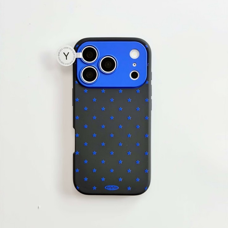 Carcasă de protecție în stil Ins, design minimalist cu blocuri de culoare și stele, acoperire completă, compatibilă cu iPhone 17 Pro Max, iPhone 16 Pro și noul model 15