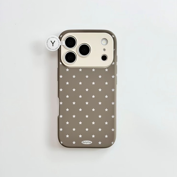 Carcasă de protecție în stil Ins, design minimalist cu blocuri de culoare și stele, acoperire completă, compatibilă cu iPhone 17 Pro Max, iPhone 16 Pro și noul model 15