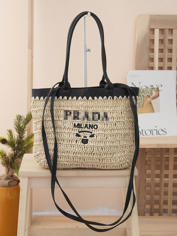 Geantă din paie, țesătură împletită, capacitate mare, curea de umăr – crossbody pentru femei