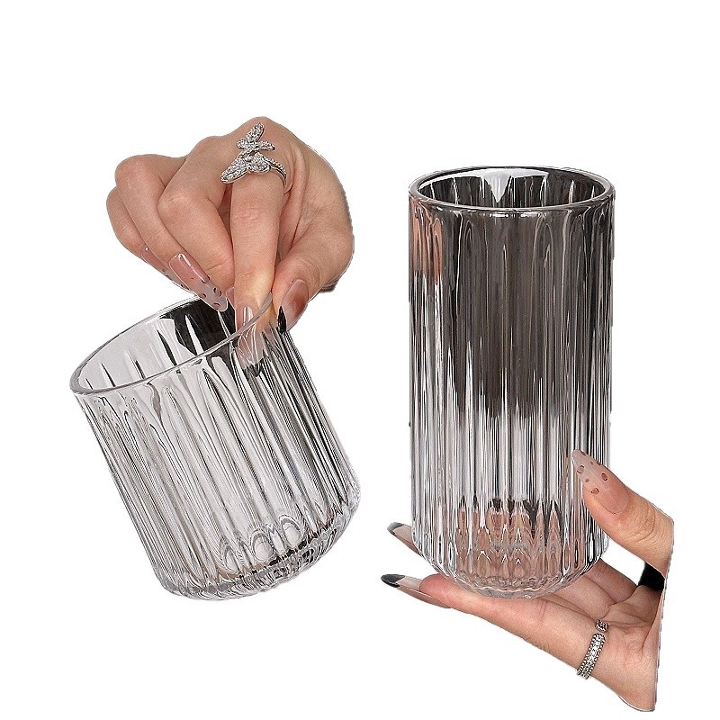 Ceașcă din sticlă cu model sabie pentru Americano rece, pahar transparent în stil Instagram pentru latte, sucuri și băuturi, fără mâner, pentru uz casnic