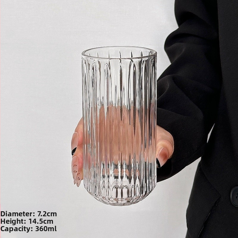 Ceașcă din sticlă cu model sabie pentru Americano rece, pahar transparent în stil Instagram pentru latte, sucuri și băuturi, fără mâner, pentru uz casnic
