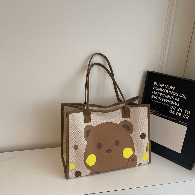 Geantă Tote cu imprimeu de desene animate în stil japonez, capacitate mare, potrivită pentru naveta zilnică