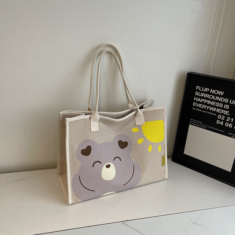 Geantă Tote cu imprimeu de desene animate în stil japonez, capacitate mare, potrivită pentru naveta zilnică