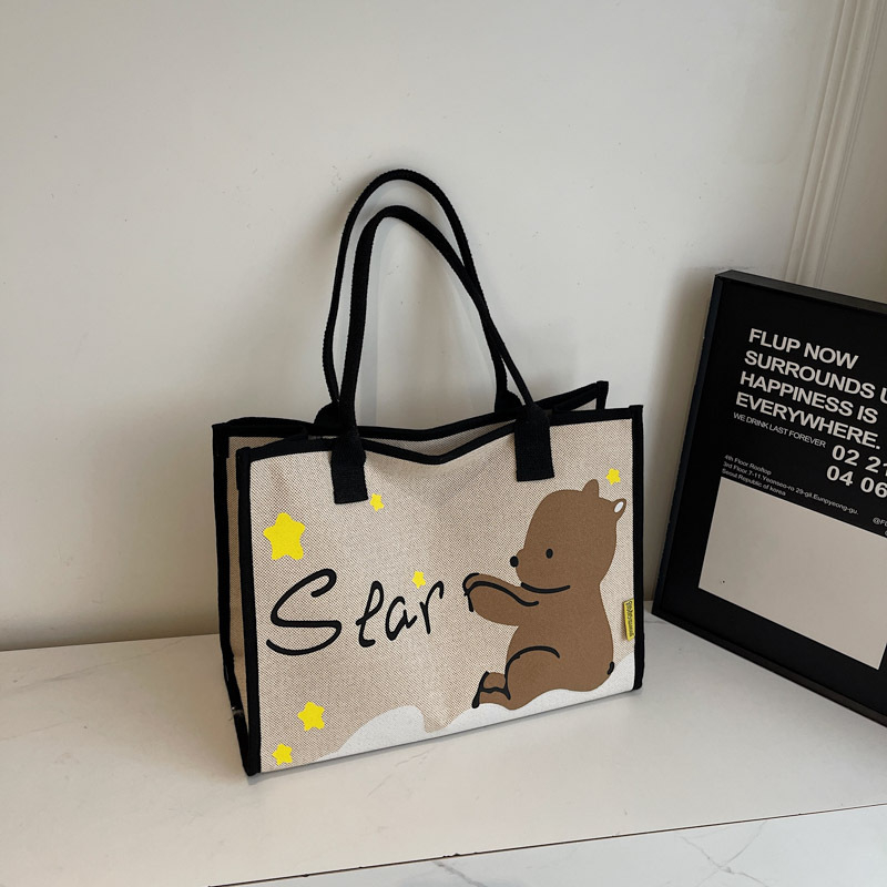 Geantă Tote cu imprimeu de desene animate în stil japonez, capacitate mare, potrivită pentru naveta zilnică