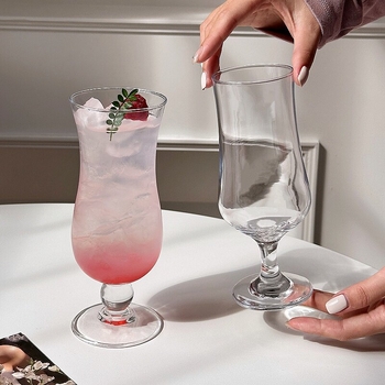 Pahar de sticlă pentru sucuri și cocktailuri, formă rotundă, stil modern minimalist, fără mâner și capac, culoare solidă