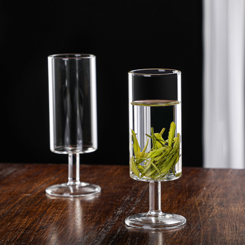 Monkey Kui ceașcă de ceai din sticlă pentru ceai verde – stil japonez, pahar transparent înalt cu infuzor de ceai
