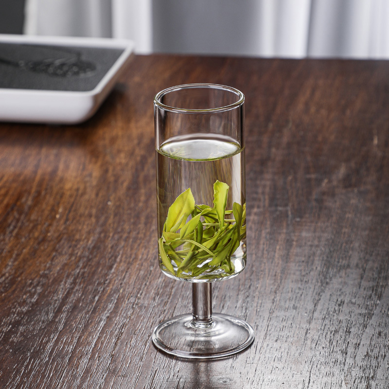 Monkey Kui ceașcă de ceai din sticlă pentru ceai verde – stil japonez, pahar transparent înalt cu infuzor de ceai