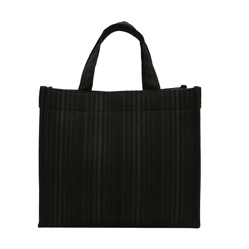 Geantă tote din pânză cu design color-block, capacitate mare, curele duble, închidere magnetică