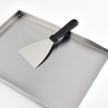 Placă pentru grătar din oțel inoxidabil, tigaie pentru prăjit și spatulă – set de unelte BBQ pentru exterior