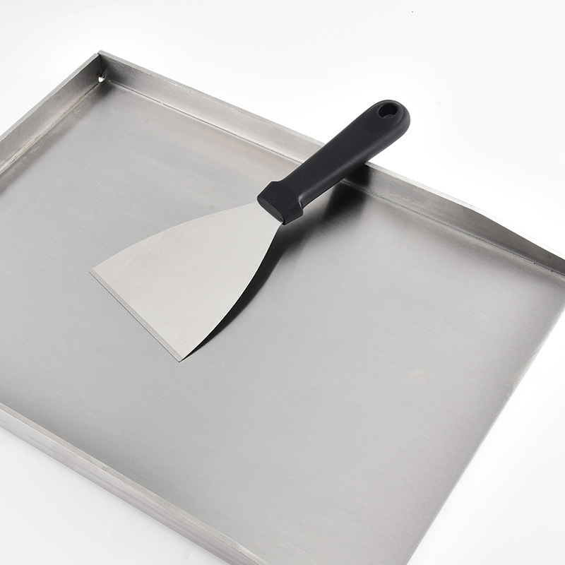 Placă pentru grătar din oțel inoxidabil, tigaie pentru prăjit și spatulă – set de unelte BBQ pentru exterior