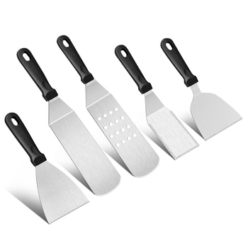 Set de unelte pentru grătar din oțel inoxidabil, pentru exterior, cu spatulă și plăcuță de grătar