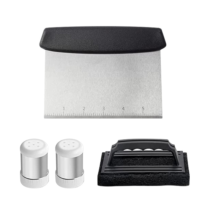 Set de unelte pentru grătar din oțel inoxidabil, pentru exterior, cu spatulă și plăcuță de grătar