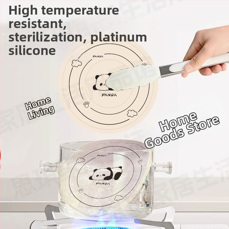 Covoraș din silicon pentru izolare termică la masă, circular pentru farfurii, cești și boluri, design desen animat, rezistent la temperaturi înalte