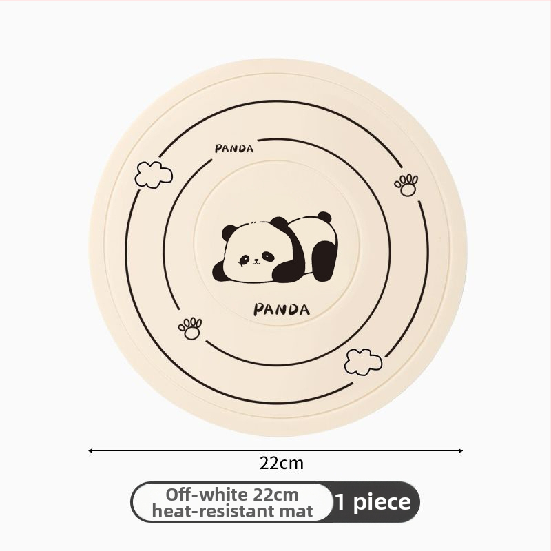 Covoraș din silicon pentru izolare termică la masă, circular pentru farfurii, cești și boluri, design desen animat, rezistent la temperaturi înalte