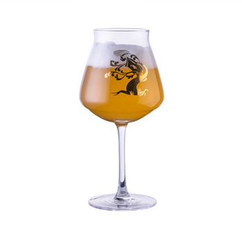 Pahar Teku pentru bere artizanală cu logo, formă de lalea, cristal