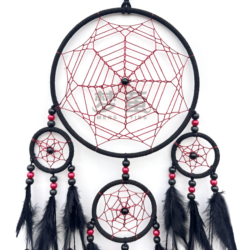 Dream catcher în stil indian – decor pentru dormitor cu pene, pandantiv lângă pat, clopoțel de vânt, cadou pentru fete și colegi
