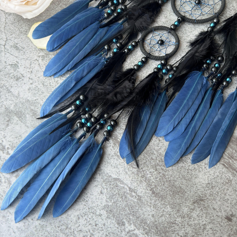 Dream catcher în stil indian – decor pentru dormitor cu pene, pandantiv lângă pat, clopoțel de vânt, cadou pentru fete și colegi