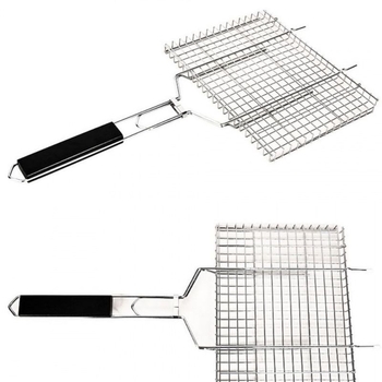 Set de grătar gros: clește pentru pește, clește pentru carne, plasă mare antiaderent pentru grătar, pentru exterior și interior