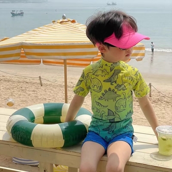 Costum de baie pentru copii, unisex, cu dinozaur, dintr-o singură piesă, 1–12 ani