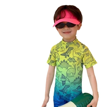 Costum de baie pentru copii, unisex, cu dinozaur, dintr-o singură piesă, 1–12 ani