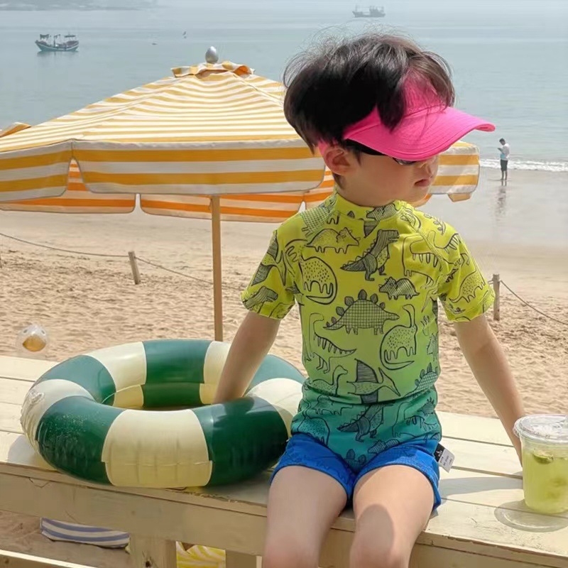 Costum de baie pentru copii, unisex, cu dinozaur, dintr-o singură piesă, 1–12 ani
