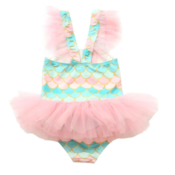 Costum de baie pentru fete, prințesa sirenă, de o piesă, pentru 4–10 ani