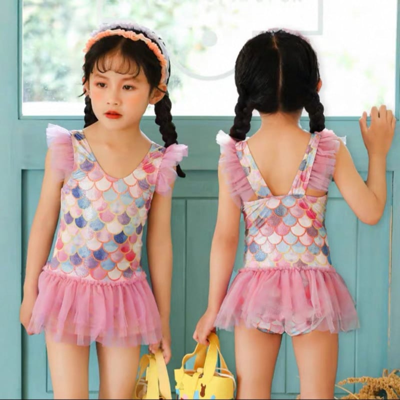 Costum de baie pentru fete, prințesa sirenă, de o piesă, pentru 4–10 ani