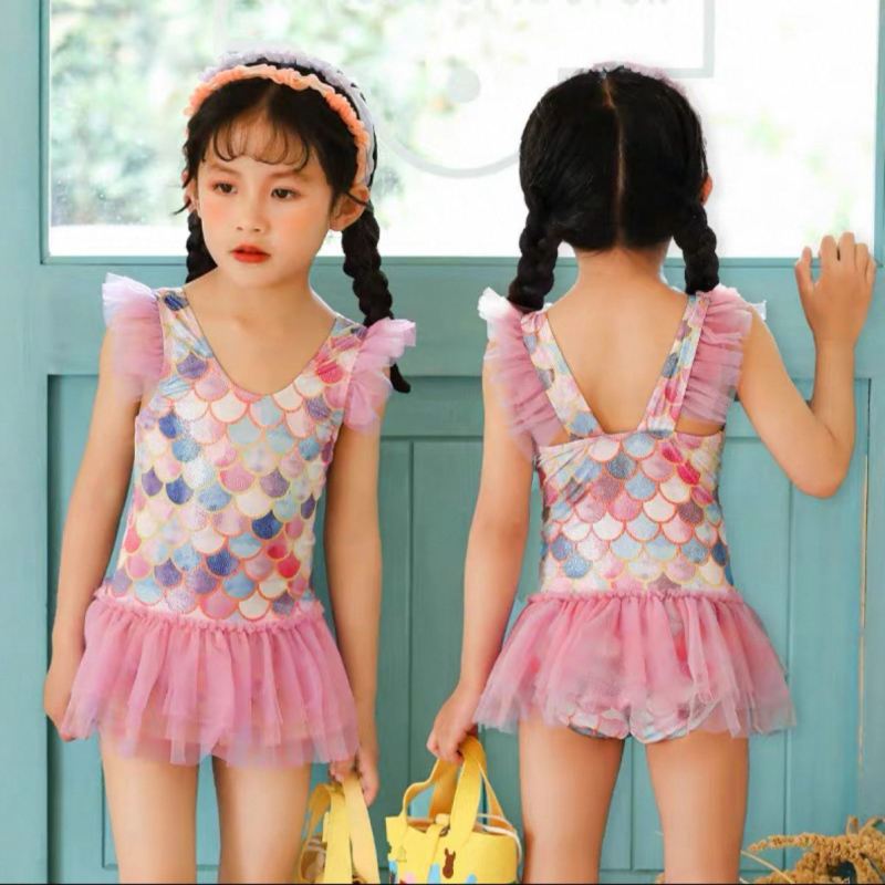 Costum de baie pentru fete, prințesa sirenă, de o piesă, pentru 4–10 ani
