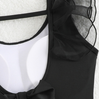 Costum de baie pentru fete, model dintr-o piesă, stil coreean, volane drăguțe, culoare solidă