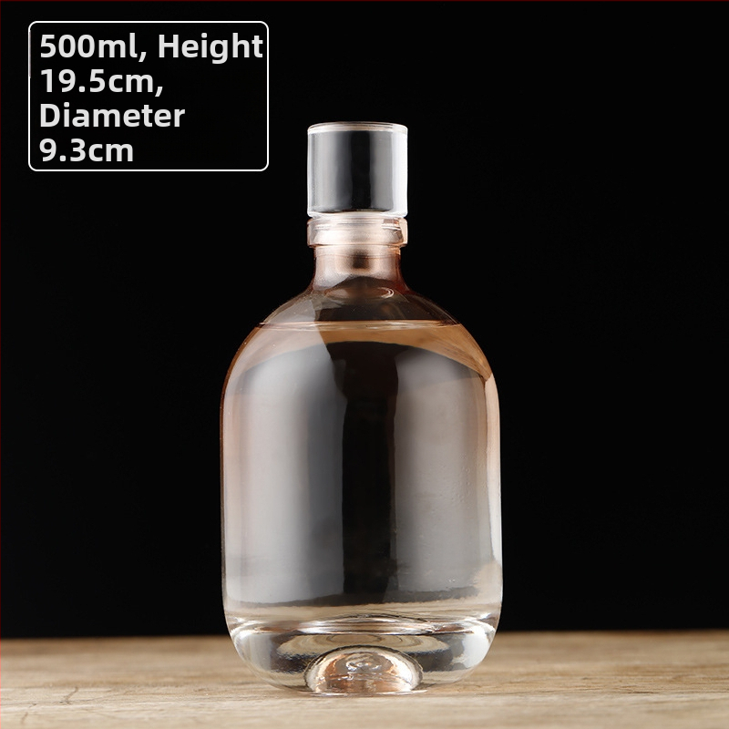 Sklenená fľaša s prechodovým odtieňom na alkohol, 500 ml, priehľadná fľaša na ovocné víno a domáce varenie piva.