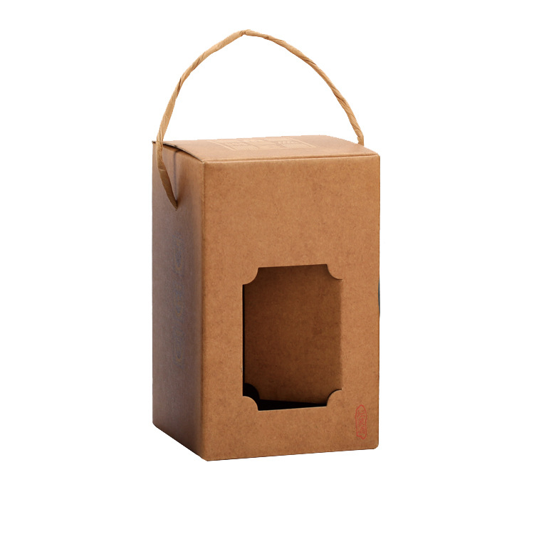 Cutie cadou cu fereastră din carton pentru sticlă de vin de 500 ml
