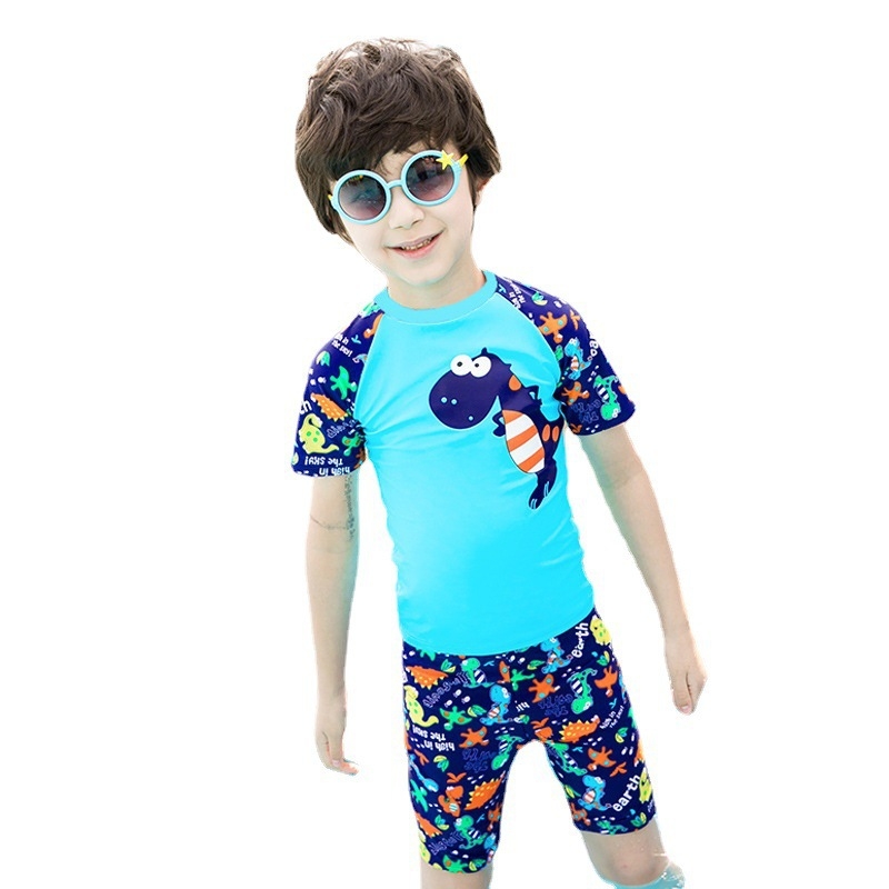 Costum de baie întreg pentru copii, băieți, cu imprimeu desen animat