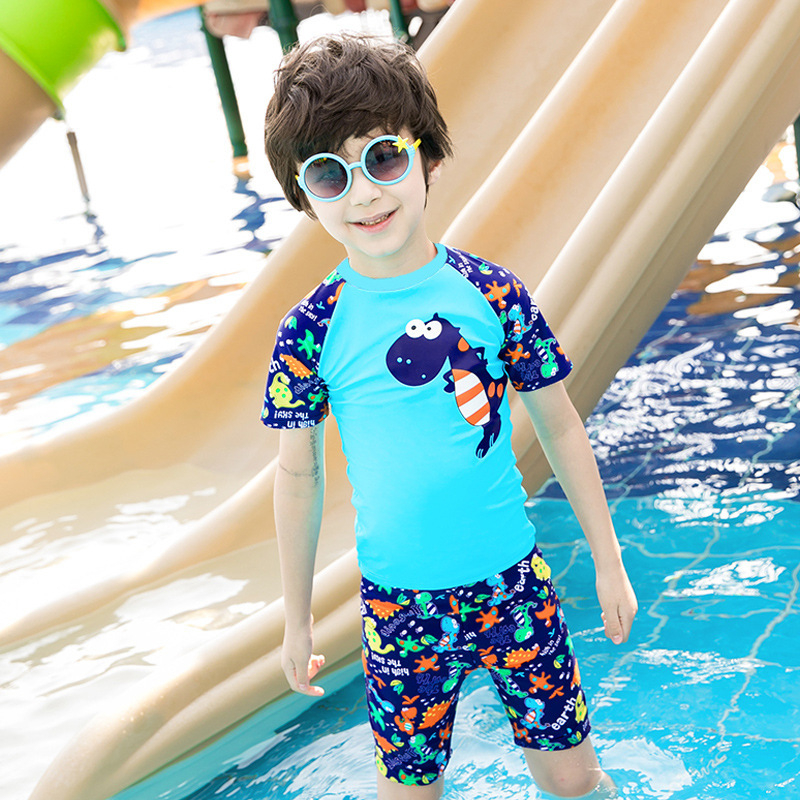 Costum de baie întreg pentru copii, băieți, cu imprimeu desen animat