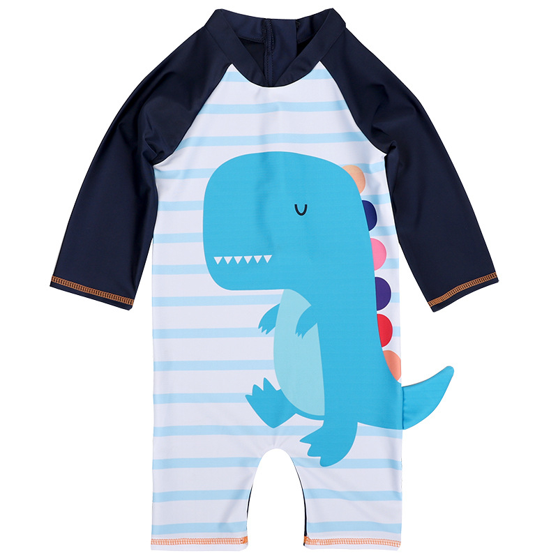 Costum de baie pentru copii, de tip single-piece, pentru băieți, 1-7 ani, imprimeu dinozaur, stil coreean