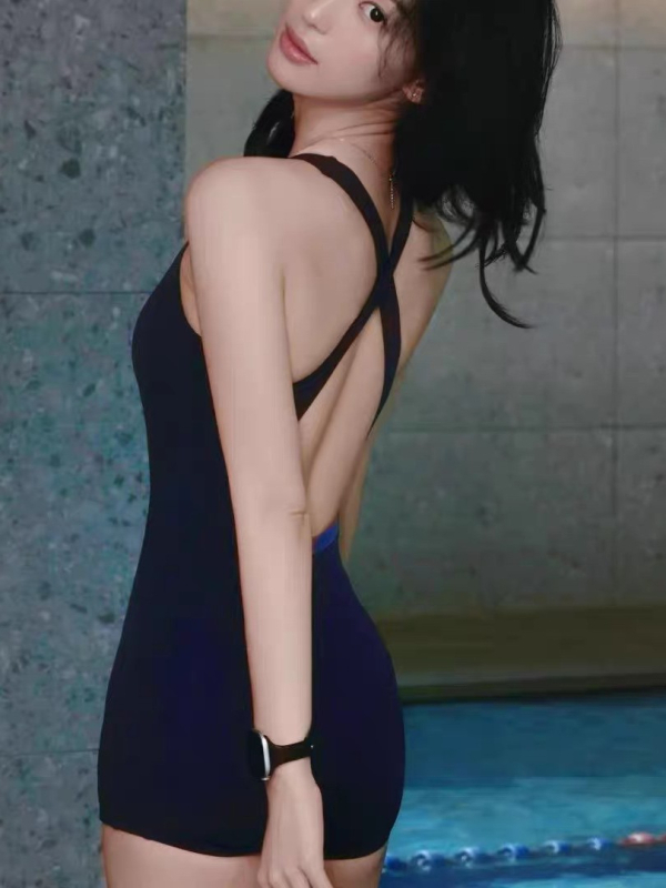 Costum de baie Wate pentru femei – croială pătrată slimming, one-piece, fără mâneci, nylon solid, pentru piscină și izvoare termale