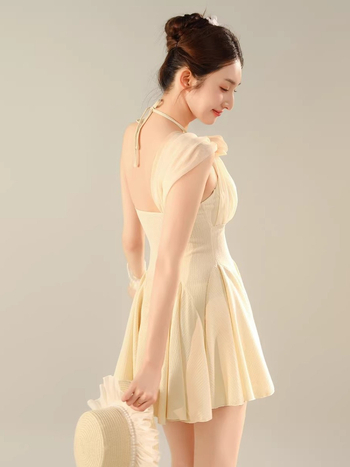 Noul costum de baie pentru femei, cu spate decupat, design de înaltă clasă care modelează, în nuanță apă, pentru plajă și vacanțe la spa, model 9192
