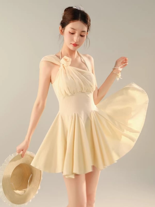 Noul costum de baie pentru femei, cu spate decupat, design de înaltă clasă care modelează, în nuanță apă, pentru plajă și vacanțe la spa, model 9192
