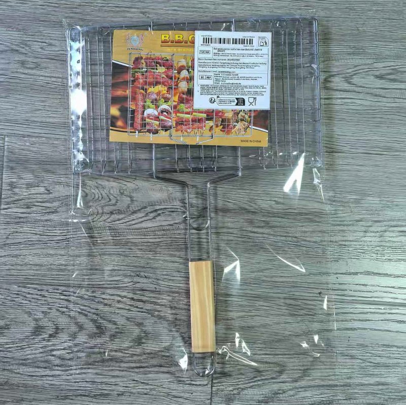Rete de grătar pătrată din fier, cleme pentru grătar, set de unelte pentru barbecue
