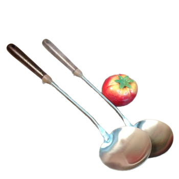 Spatulă din oțel inoxidabil cu mâner din nuc, cap de ciupercă, pentru sotare, antiderapant